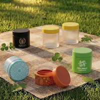 Impression d'étiquettes personnalisées pour pots en verre hermétiques et anti-odeur de 3,5g, 7g, 1oz, 2oz, 4oz, résistants aux enfants, avec couvercle, pour fleurs séchées
