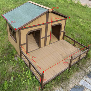 Hondenhok van massief hout, regenbestendig, voor grote honden, houten kennel zonder montage nodig - Product Image 3