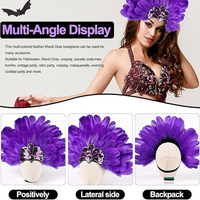 Coiffe à paillettes et plumes 12 couleurs, accessoires de cosplay pour carnaval, spectacle, photographie, festival, fête