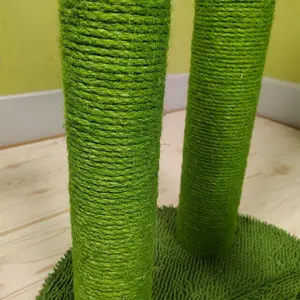 Grosir kustom produsen modern kayu hijau rami ultimate kaktus kucing memanjat menggaruk pos kucing pohon