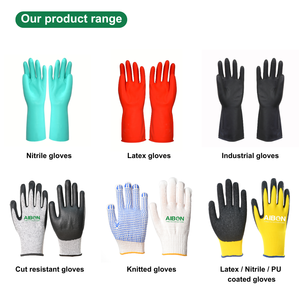 Guantes de Seguridad de Nitrilo Industriales <span class=keywords><strong>Aibon</strong></span>, Resistentes a Químicos, Ácidos, Álcalis y Aceite, Textura de Diamante Antideslizante - Product Image 5