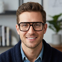 Lbashades 33327 Montures de lunettes rétro faites à la main en acétate à monture complète, lunettes classiques à double pont bloquant la lumière bleue pour hommes et femmes