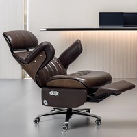 Fauteuil de direction de luxe en cuir de vachette, confortable et massant, idéal pour le bureau, la maison, la salle de sport et l'hôpital
