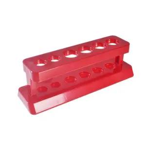 Factory Supply Hot Sale High Quality 12mm 16mm Abs 6 Hole Red Color Laboratory Equipment Test Tube Rack Plastic