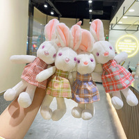 Porte-clés en peluche lapin, modèle populaire fabriqué en Chine, pour machine à griffes, vente en gros, jouet de stand de rue, breloque de sac, jouet en fibre de polyester