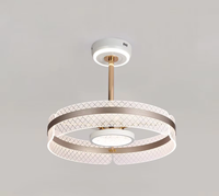 Ventilateur de plafond LED de luxe avec pales silencieuses en ABS, lustre ventilateur de luxe pour salon, restaurant, loft, hôtel