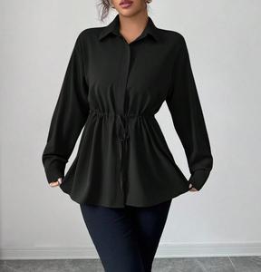 Chemise ajustée à manches longues pour femme, couleur unie, nouveau style, décontractée, élégante, pour le bureau, tendance - Product Image 1