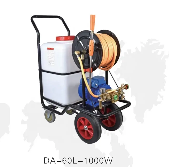 kleine landwirtschaftliche gartensprüher 60 liter trolley typ 1,1 kw motor elektrische pumpe sprühmaschine