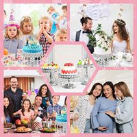 Support à gâteau en acrylique blanc 3 pièces, écologique, présentoir à cupcakes, centre de table en cristal pour mariage, fête ou événement