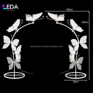 Leda ที่ตั้งสำหรับตกแต่งงานแต่งงานฉากหลังตกแต่งแบบโค้งรูปผีเสื้อ LED สำหรับตกแต่งงานอีเวนต์ - Product Image 1