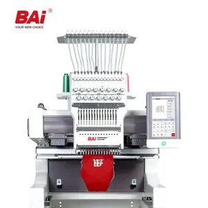 Computer Embroidery Machine BAI 15 Colors Single Head Industrial Computerized Flat Embroidery Machine For Cap Tshirt
