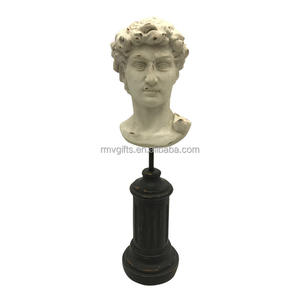 골동품 수지 공예-실내 가정 장식 모조 석고 데이비드 흉상 복제 대리석 기둥 그리스 머리 동상 - Product Image 2