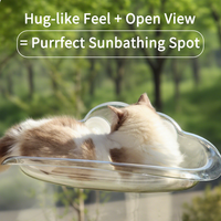 Prix usine Transparent chat fenêtre perche hamac lit forte ventouse support, pas de perceuse facile à installer pour les chats de bain de soleil