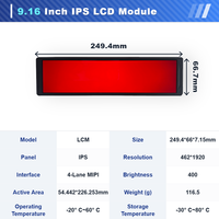 Modul LCD TFT IPS WEITAI 9.16 Inci Resolusi 462x1920 Kecerahan 400 Cd/m Antarmuka MIPI 4-Lane Lampu Latar LED Rumah Pintar