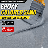 Revêtement de sol époxy auto-nivelant à haute dureté avec sable de quartz coloré décoratif pour sols en ciment et en carrelage