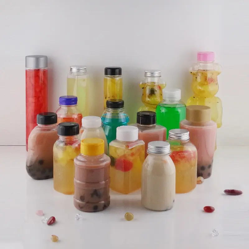 Bouteille de jus vide de 750ml, 1000ml, 1 litre, personnalisée, facile à ouvrir, bouteilles en plastique pour jus de fruits et animaux domestiques, canettes pour boissons