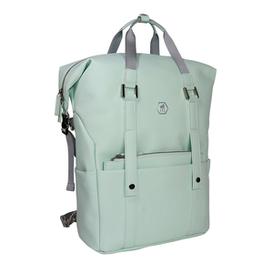 2 in 1 Minimalist Mint Green Nylon Laptop <b>Backpack</b> with Zipper Closure and Shoulder <b>Straps</b> Cross body bag - Product Image 2