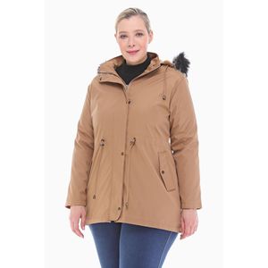 Manteau court en fourrure de vison pour femmes grandes tailles Vetre, 80 cm, tailles 50-64, imperméable, capuche amovible, fermeture éclair et boutons-pression, vêtements d'extérieur - Product Image 1
