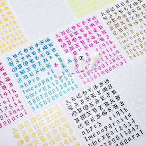 Calcomanía Autoadhesiva 3D con Diseño de Letras Inglesas Antiguas de 10x8 cm, Decoración DIY, Herramientas de Manicura, Adhesivo para <span class=keywords><strong>Uñas</strong></span> - Product Image 3