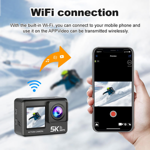 Dernière caméra d'action 5K30fps 4K 60fps à écran tactile à mouvement lent EIS Caméras <span class=keywords><strong>de</strong></span> sport WIFI avec stabilisation à distance et <span class=keywords><strong>gyroscope</strong></span> - Product Image 6