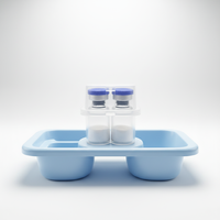 Boîte de rangement transparente en plastique PP épais pour peptides, livraison rapide, conteneur pour flacons de poudre, forme rectangulaire, étui personnalisé avec logo, en stock