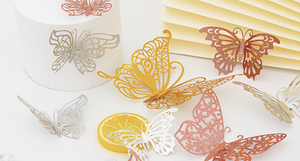 עוגה לקשט ציוד חם מכירת עיצובים מרובים 3D נייר יפה פרפר עוגת קישוט טופר - Product Image 3