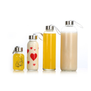 Breve Design sostenibile bottiglia di vetro vuota bere sport bottiglia di acqua chiara per bevande frullate morbide - Product Image 5