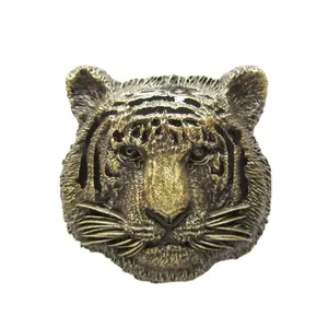Крутая бронзовая покрытая пряжка для ремня с головой тигра для мужчин