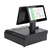 15.6+11.6 Inch Dual Screen Full Set POS Cash Register System Windows Android OS Wi Fi6 Bluetooth5.2 POS Machine With Keyboard
