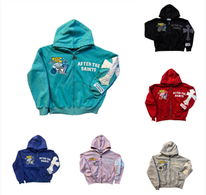 Felpe con Cappuccio Stampate Stile Americano Streetwear a Basso Prezzo, Casual Hip-hop, Ecologiche 100% Poliestere con Zip - Product Image 1