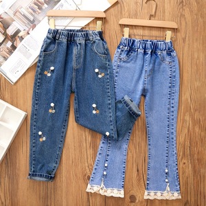 <span class=keywords><strong>Jeans</strong></span> in Denim di Cotone per Ragazze, Stile Casual Primaverile e Autunnale, Design Bohémien Stampato per Ragazze Più Mature - Product Image 2