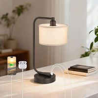 Lampe de table LED moderne et romantique pour dîner, avec abat-jour en tissu, USB, pour table de chevet, utilisation intérieure