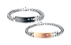 Fábrica de 316L de acero inoxidable verdadero amor pulsera de pareja de accesorios de diseño personalizado pulsera romántica/ - Product Image 6