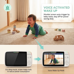 Caméra de surveillance pour bébé au design adorable, connexion sans fil privée, minuteur <span class=keywords><strong>d</strong></span>'alimentation et fonction de vision nocturne automatique - Product Image 3