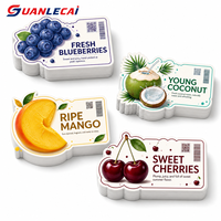 Étiquettes personnalisées pour emballages de fruits, autocollants découpés à la forme pour aliments frais, étiquettes imperméables à forte adhérence pour mangue, myrtille, cerise