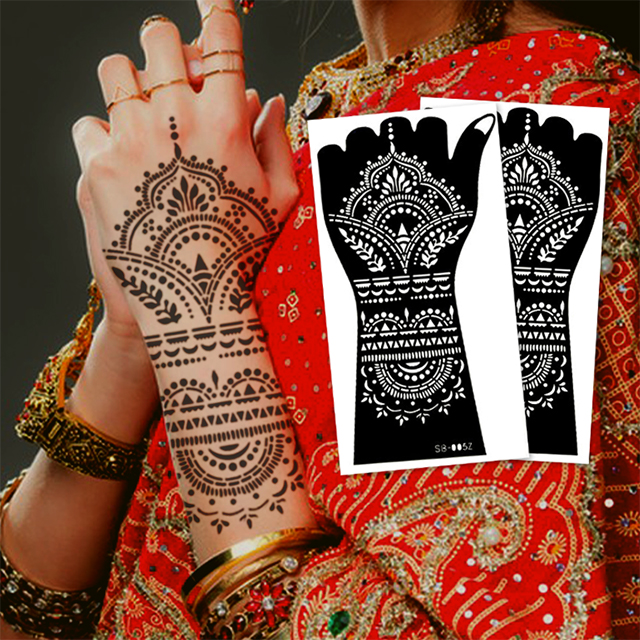 Sexy mehndi stickers henna stencils beautiful design Hand Finger Tattoo Stencil