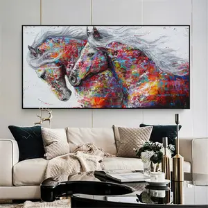 צבעי מים סוס בעלי החיים בד ציור פוסטר קיר אמנות בית תפאורה על בד כרזות הדפסת אמנות תמונה