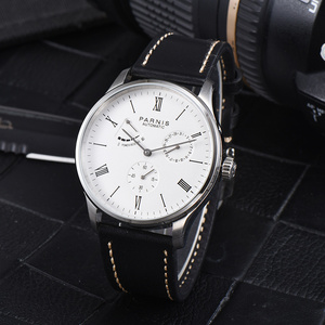 Montre automatique mécanique pour homme <span class=keywords><strong>Parnis</strong></span>, nouvelle, 42 mm, réserve de marche, bracelet en cuir noir, cadran analogique, montres-bracelets pour homme, Reloj Hombre - Product Image 2