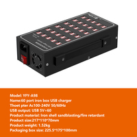 Stasiun pengisian daya USB Multi-Port, 20Port 40Port 50Port 60Port, stasiun pengisian daya USB Multi-Port dengan perlindungan cerdas untuk Hotel sekolah, pusat perbelanjaan