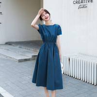 Robes cintrées à col rond, design simple d'été, style rétro chinois, pour femmes, prix d'usine