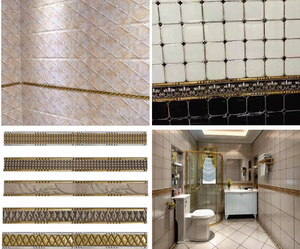 2x60 4x60cm <span class=keywords><strong>Prix</strong></span> <span class=keywords><strong>de</strong></span> gros disponible Carreaux <span class=keywords><strong>de</strong></span> bordure décoratifs couleur argent et or pour bordure <span class=keywords><strong>de</strong></span> tapis Mur - Product Image 2