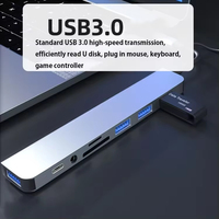 Hub USB-C 8 en 1 avec 4 Ports de Données USB-A, USB-C, Lecteur de Carte SD/TF et Audio 3,5 mm pour Téléphones, Ordinateurs Portables, iPad Pro, Switch et Plus Encore