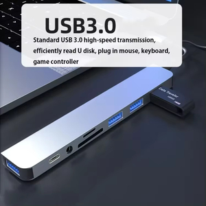 Concentrador de datos 8 en 1 con 4 puertos de datos <span class=keywords><strong>USB</strong></span> a 1, lector de tarjetas SD/TF, audio de 3,5mm para teléfonos, portátiles, <span class=keywords><strong>iPad</strong></span> <span class=keywords><strong>Pro</strong></span> Switch y más - Product Image 4