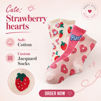 Vente d'usine Jacquard Designer Crew Cotton love Hearts Chaussettes