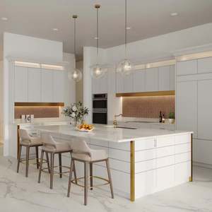 Meubles de cuisine complets au design moderne et élégant, espace spacieux de haute qualité, comprend un comptoir en granit, un corps en MDF laqué, de l'acrylique - Product Image 1