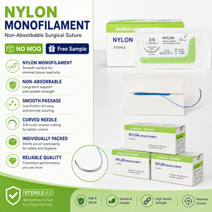 Sutures non résorbables en monofilament de nylon avec aiguille stérile, fourniture d'usine, pour usage vétérinaire et clinique - Product Image 6