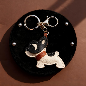พวงกุญแจรูปสุนัขเฟรนช์บูลด็อกน่ารัก ดีไซน์สร้างสรรค์ ทำจากหนัง PU - Product Image 3