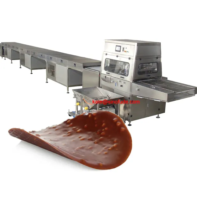 Cioccolato di copertura che fa la macchina del cioccolato enrobing linea con Raffreddamento Tunnel per le patate chip