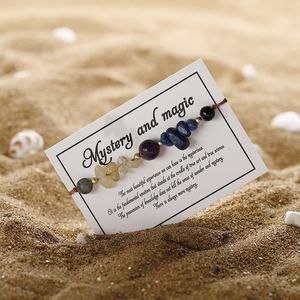 Joyería de cuentas de cobre Original, nueva piedra de cuentas de moda para pulsera, amatista, lapislázuli, piedra triturada geométrica con tarjetas - Product Image 1