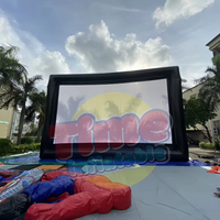 Écran de cinéma gonflable extérieur de 24 pieds Écran de projection avant et arrière Écran de cinéma gonflable avec souffleur d'air